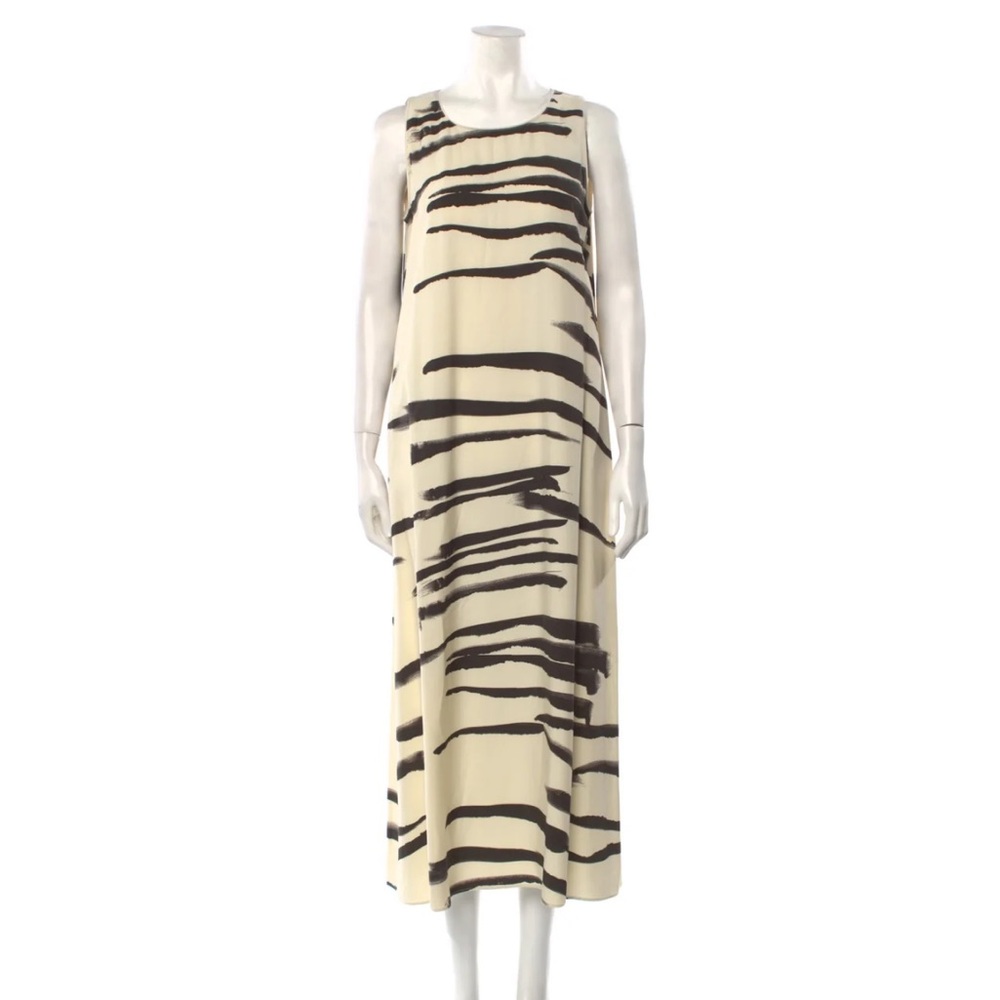 Lafayette 148 New York Black and White Animal Print Sundress Maxi Size XS